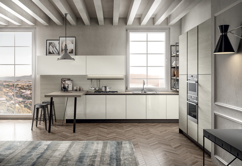 Cucina Design Laccato Lucido Bianco Cloe Arredo3